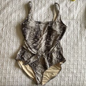 Snake Print One Piece Bathing Suit